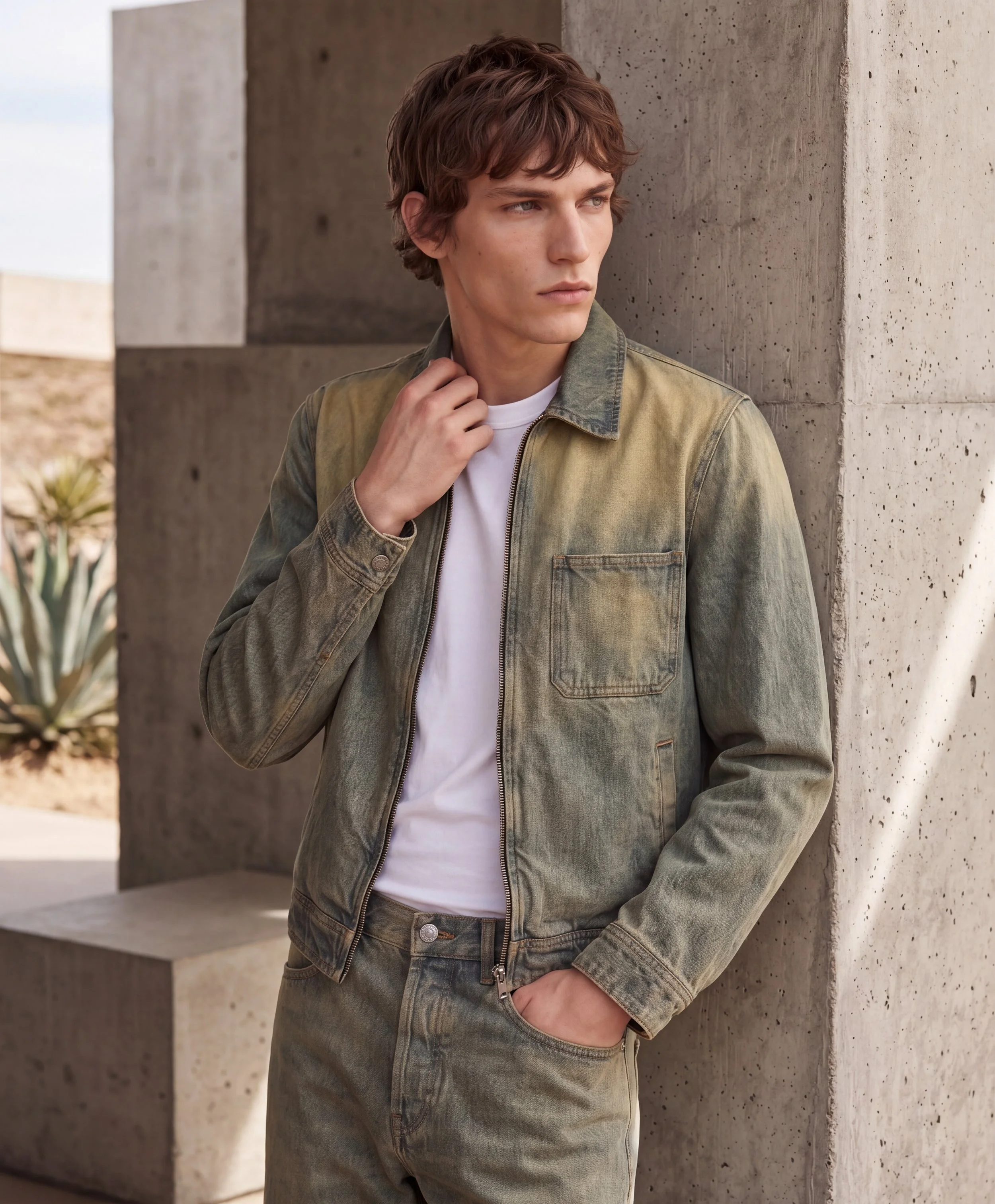 Indigo Faded Denim Jacket Man - On Model Lifestyle Shot.jpg