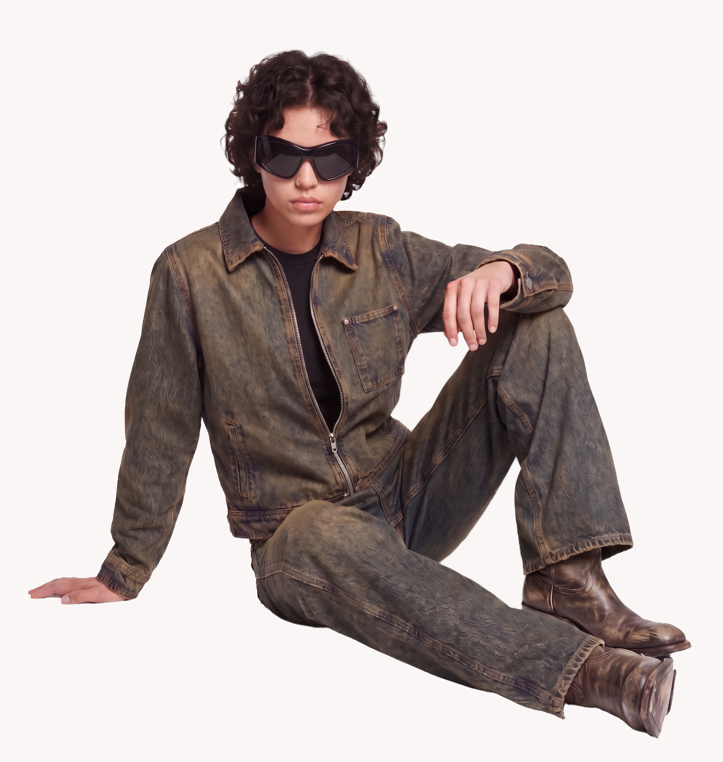 Indigo Dark Faded Denim Set - On Model Shot 2.png