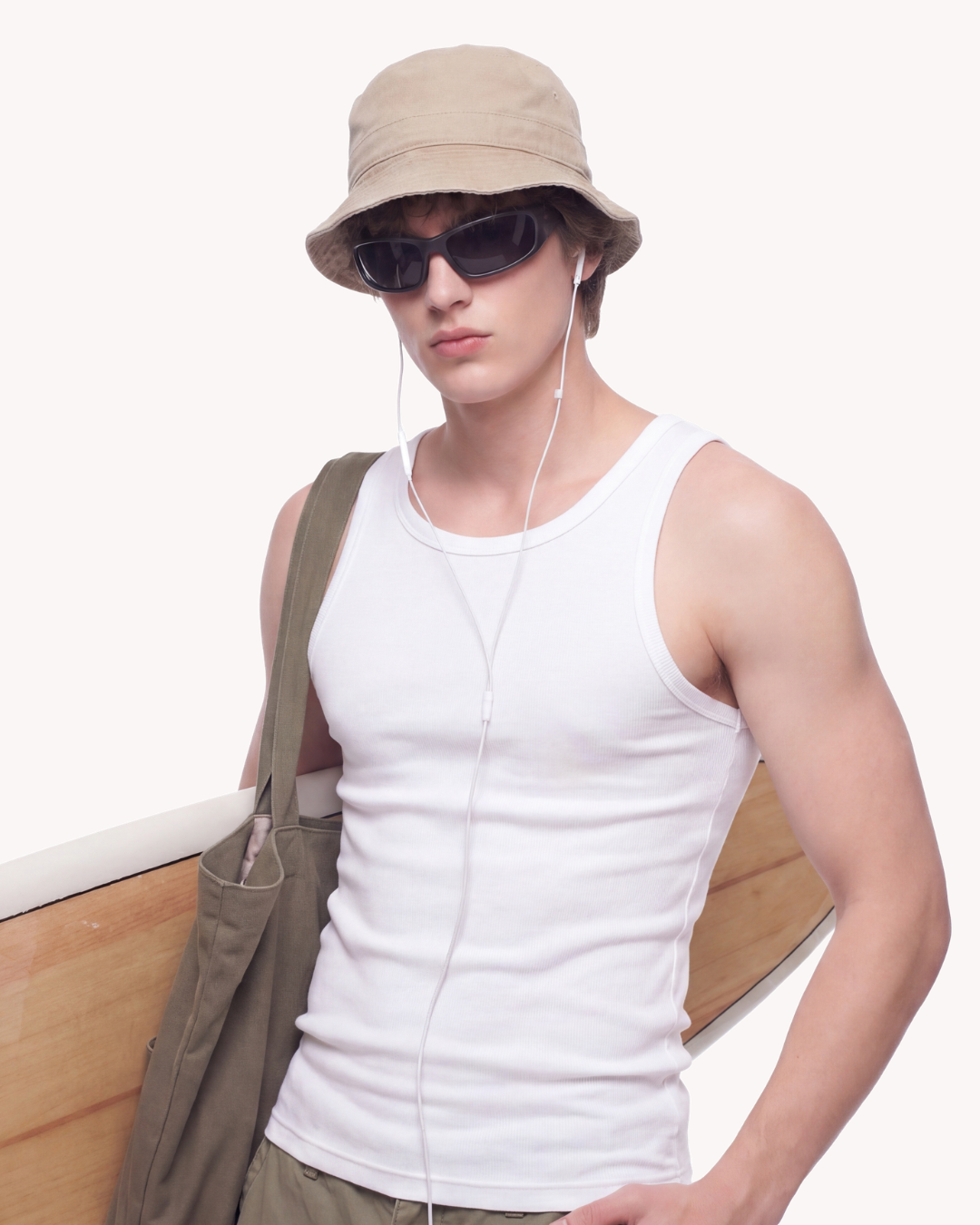 Slim Fit Ribbed Tank Top In White - Unisex