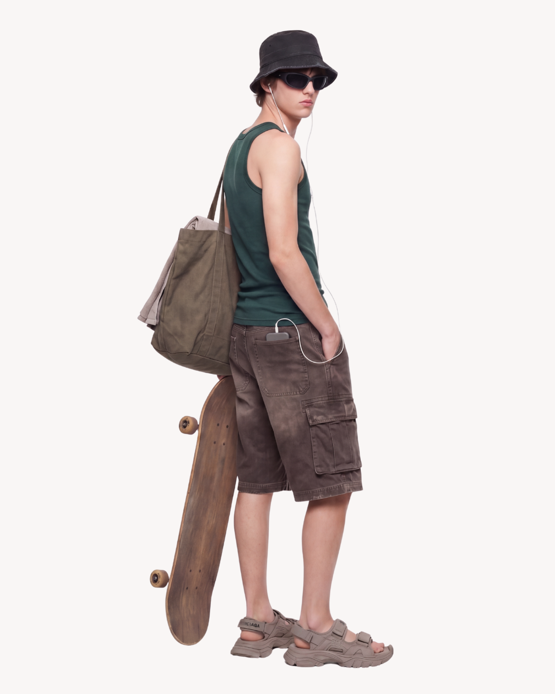 Slim Fit Ribbed Tank Top Dark Green (1).png