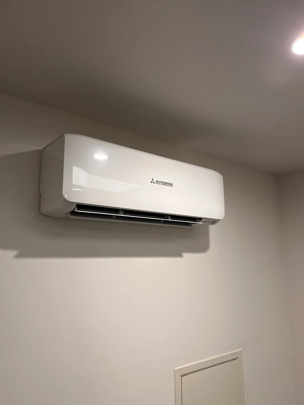 Wall split system installed in a living area