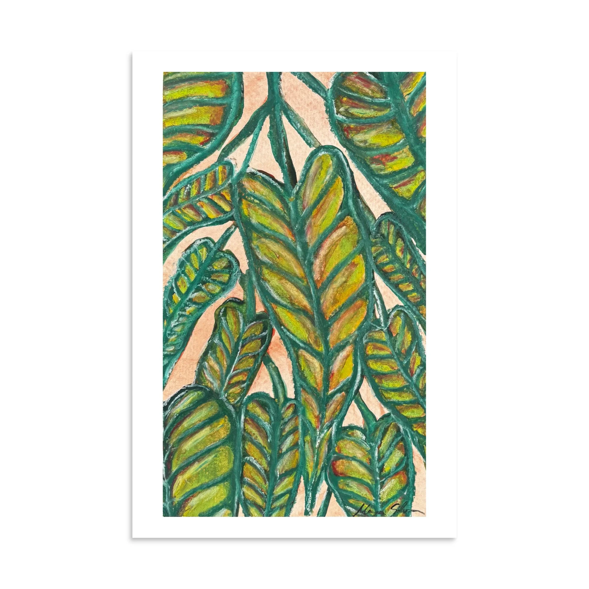 'Mingling Philodendron Leaves' Print
