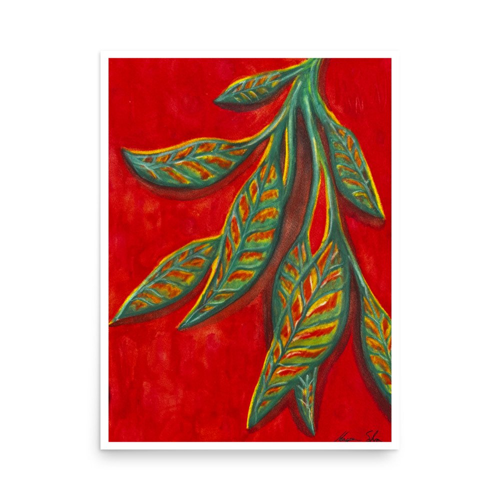 'Blood Orange Leaves' Print