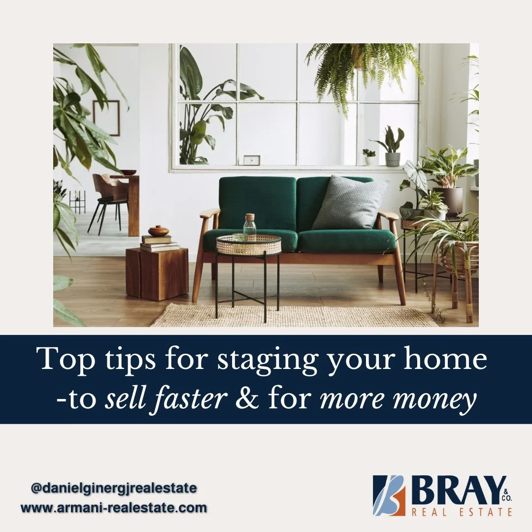 📸 Top Tips for Staging Your Home to Sell Faster &amp; for More Money 🏡✨

Want to stand out in today&rsquo;s market? Staging isn&rsquo;t just d&eacute;cor&mdash;it&rsquo;s strategy. Here&rsquo;s why it works:

Increases Sale Price
&ndash; 29% of age