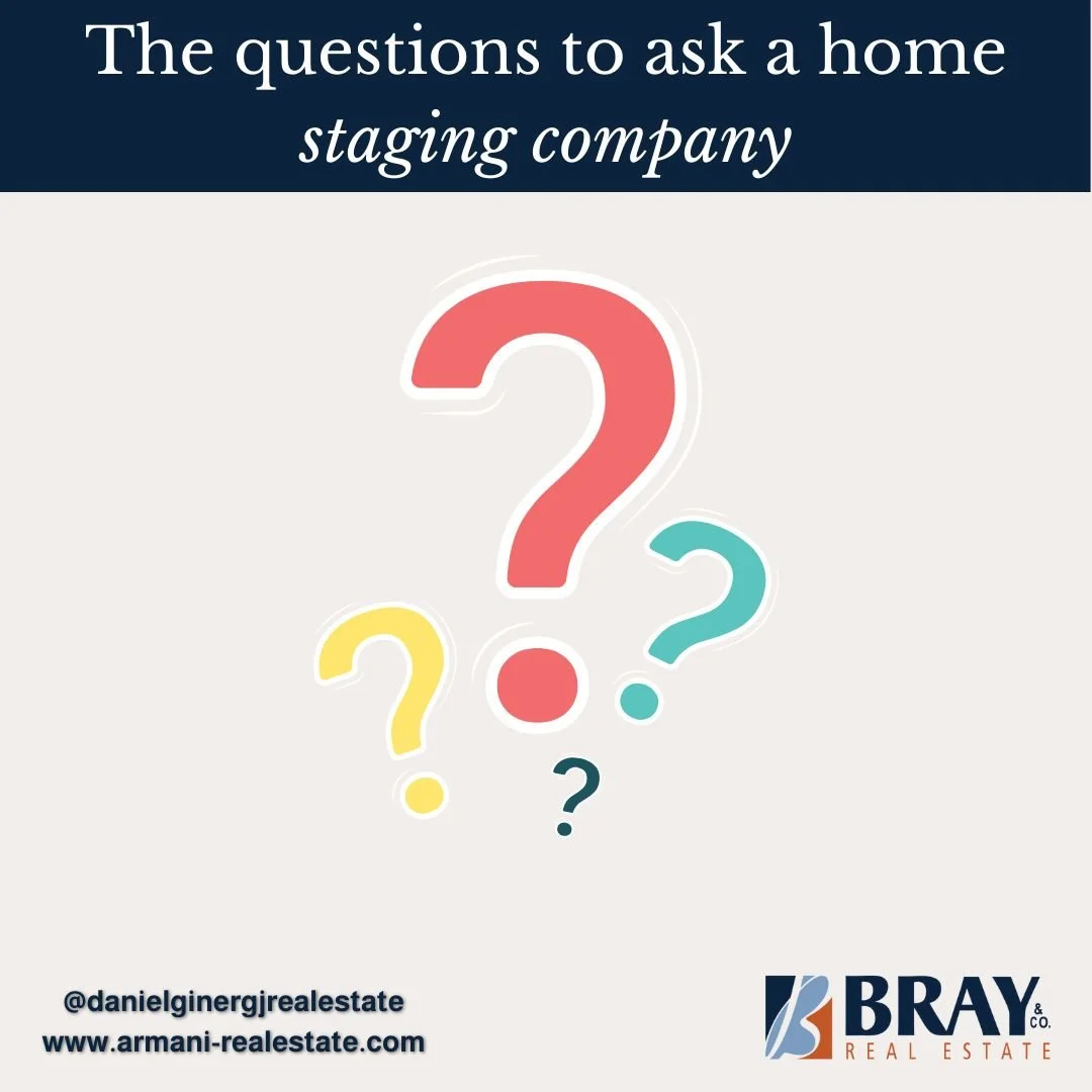 🛋️ Top Questions to Ask a Home Staging Company 🏡
Getting your home market-ready? Before you hire a stager, ask these key questions:

1️⃣ What kind of staging do you offer &mdash; vacant, occupied, or virtual?
2️⃣ What&rsquo;s the cost + what&rsquo;