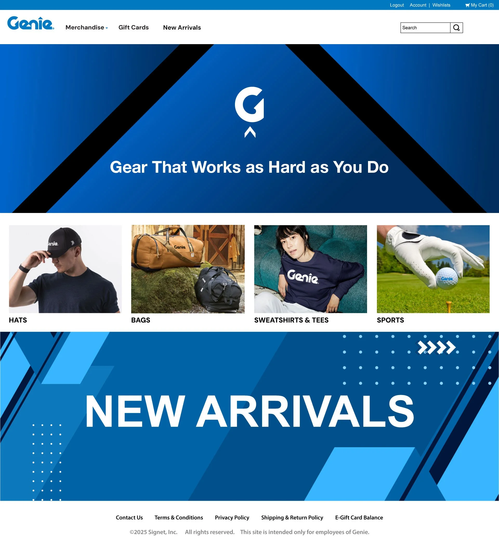 Genie Merchandise Final Homepage