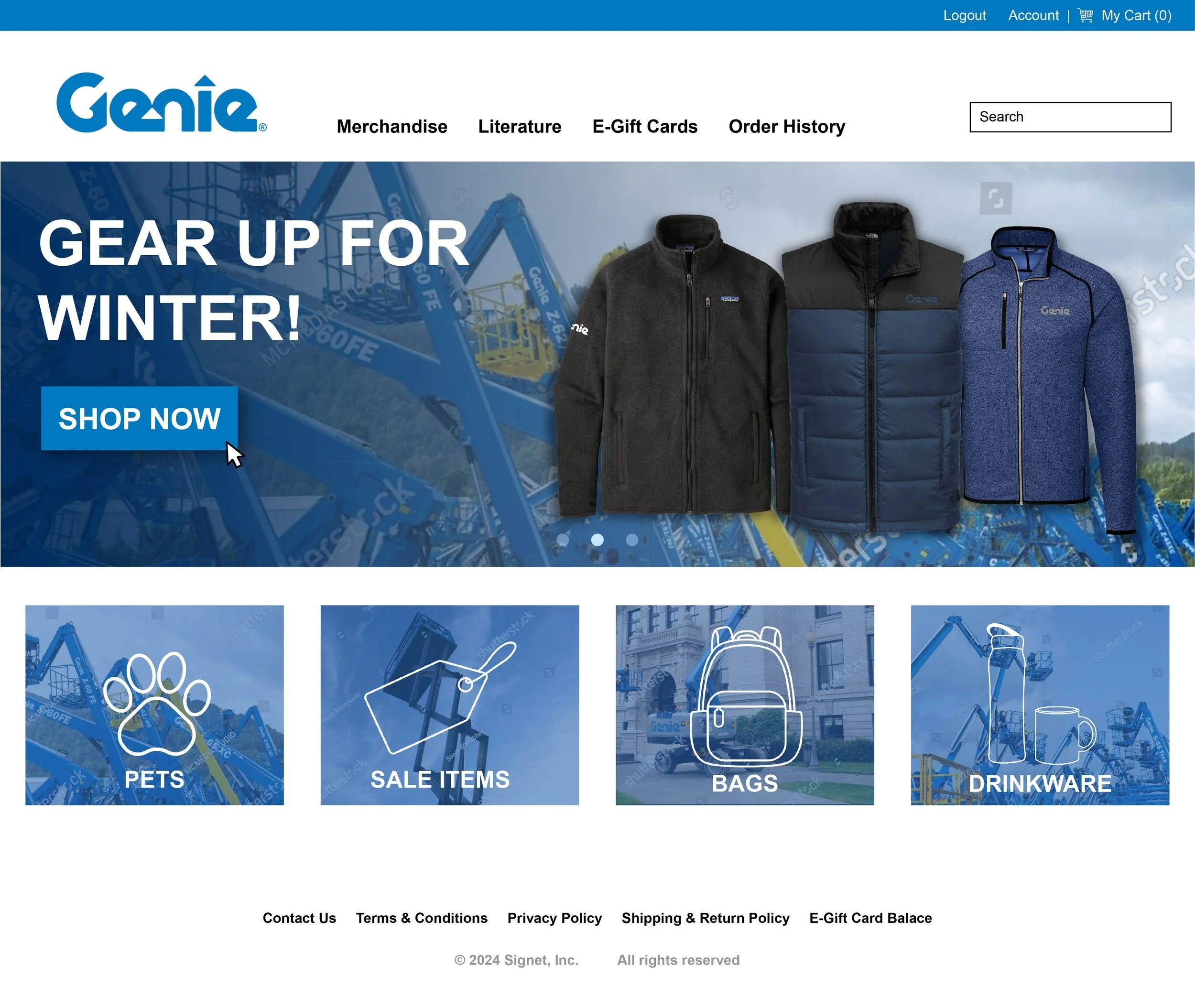 Genie Merchandise Homepage Concept 01