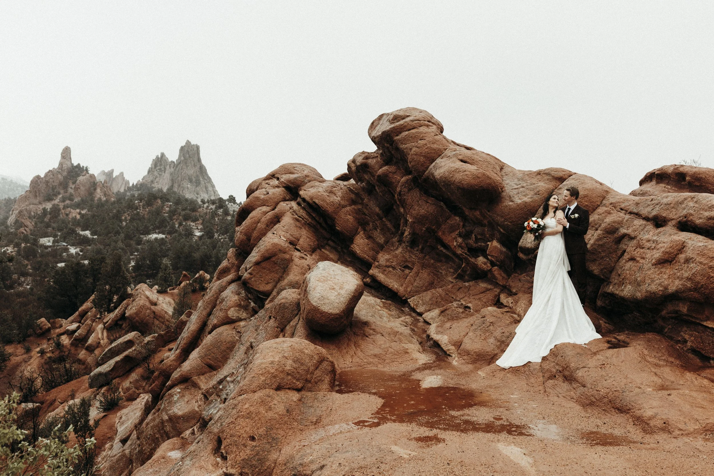 Wedding | a Rainy Mountain Elopement and Greenhouse Reception