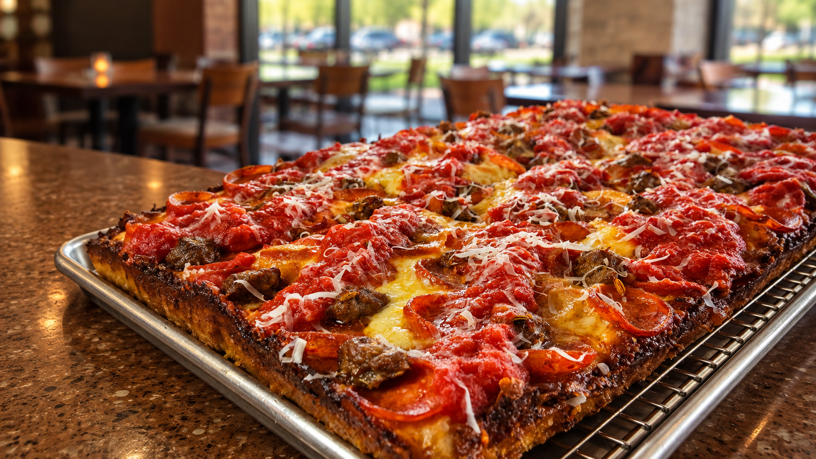 meatlover's detroit style pizza