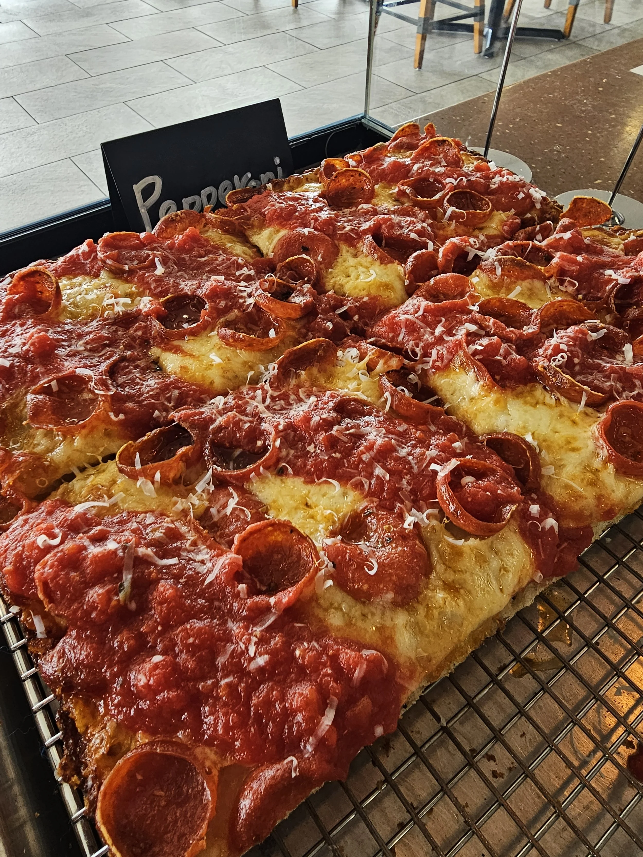 pepperoni detroit style pizza by the slice
