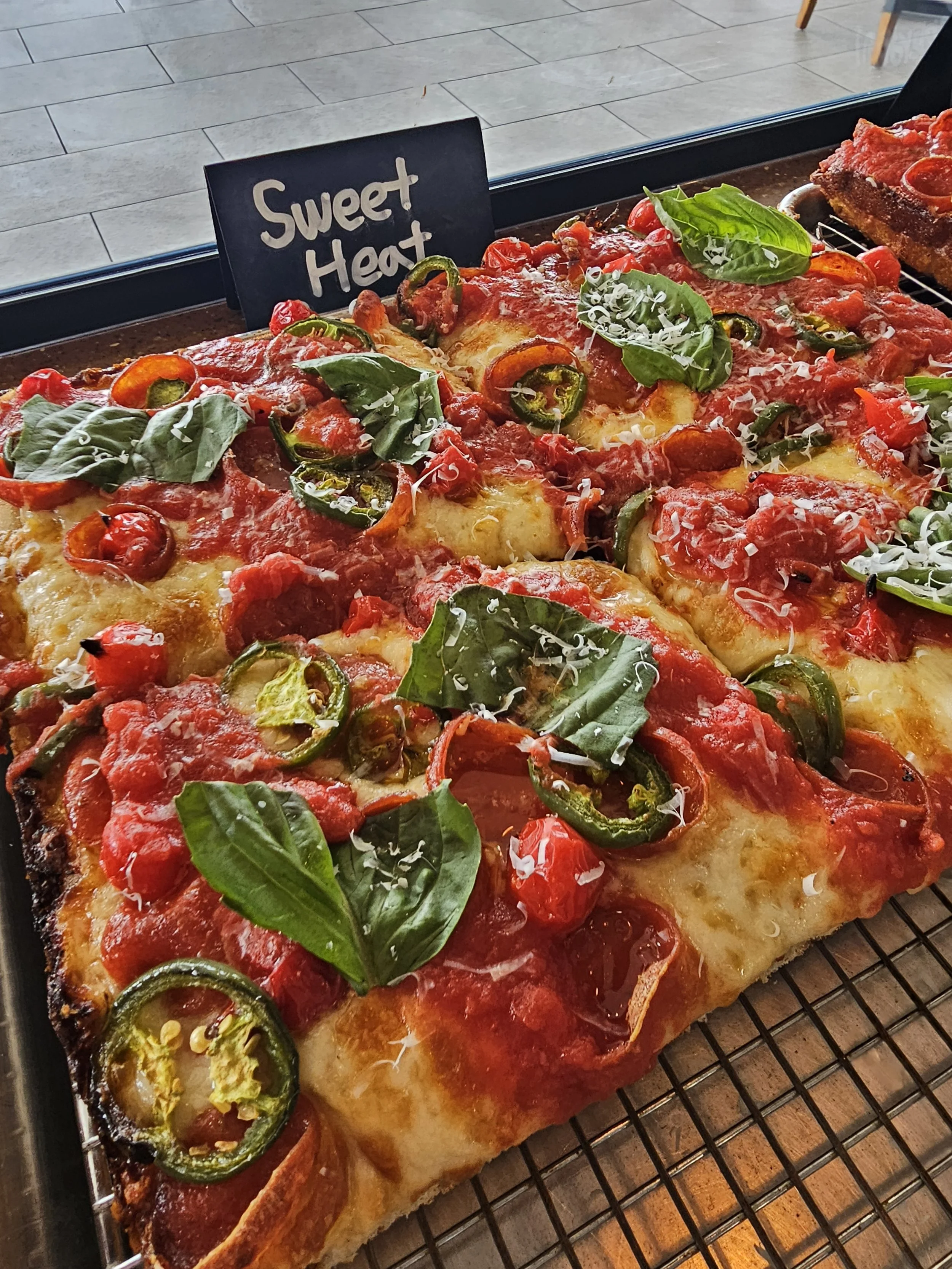 sweet heat pepperoni detroit style pizza