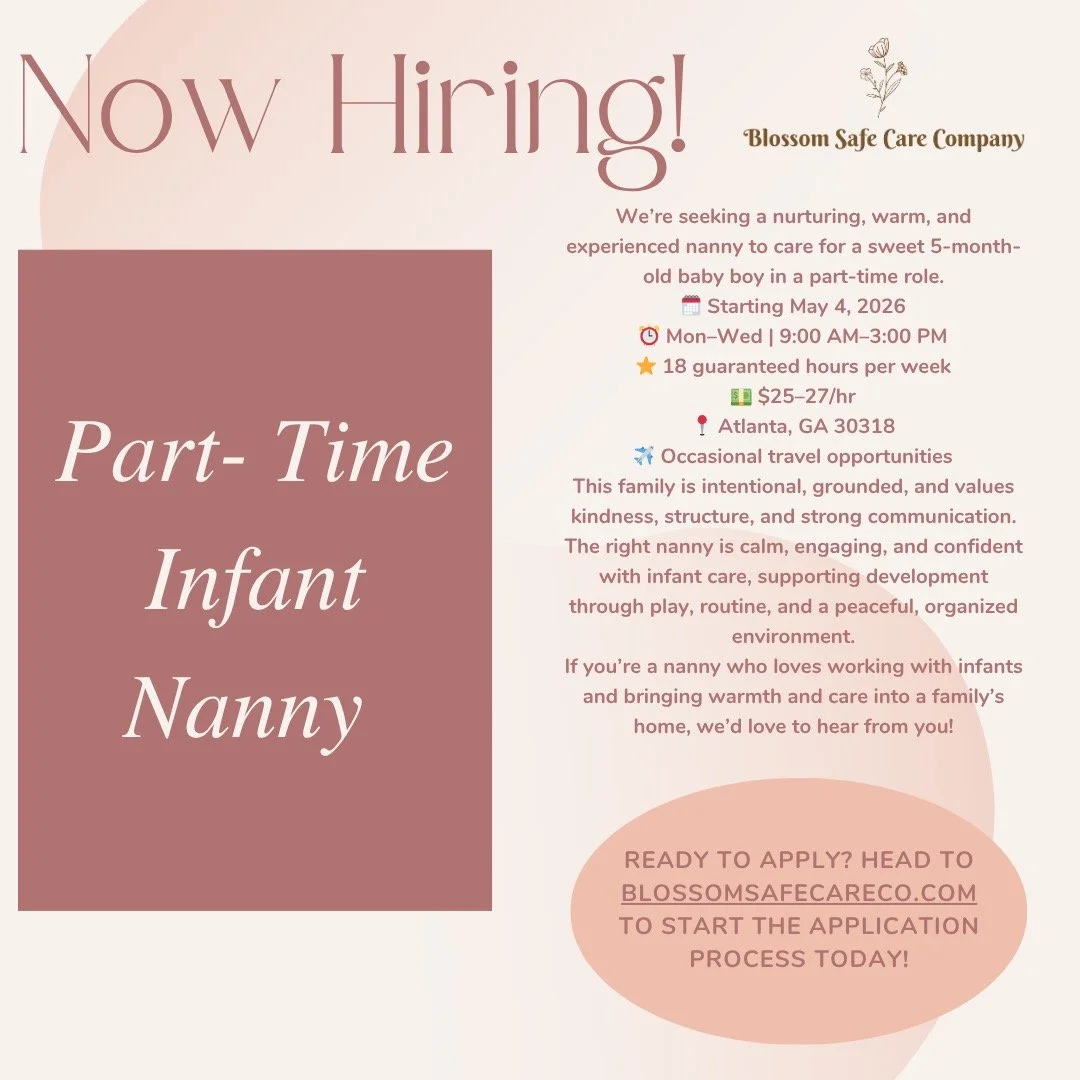 A beautiful new opportunity for an infant nanny in Atlanta 
This is a warm, intentional family seeking a nurturing, experienced caregiver to become a trusted part of their home.
We&rsquo;re currently connecting with qualified candidates. Apply here: 