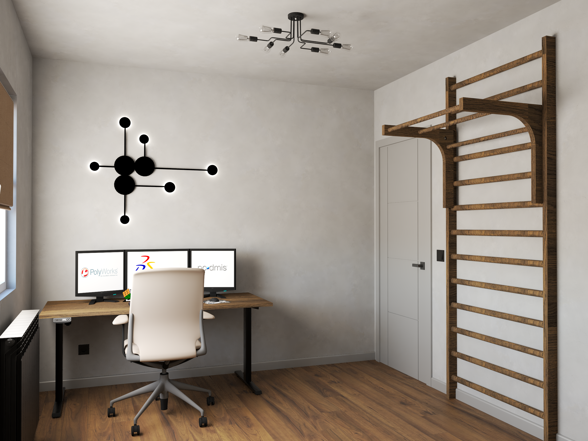 Офис и стая за тренировки за запален колоездач.