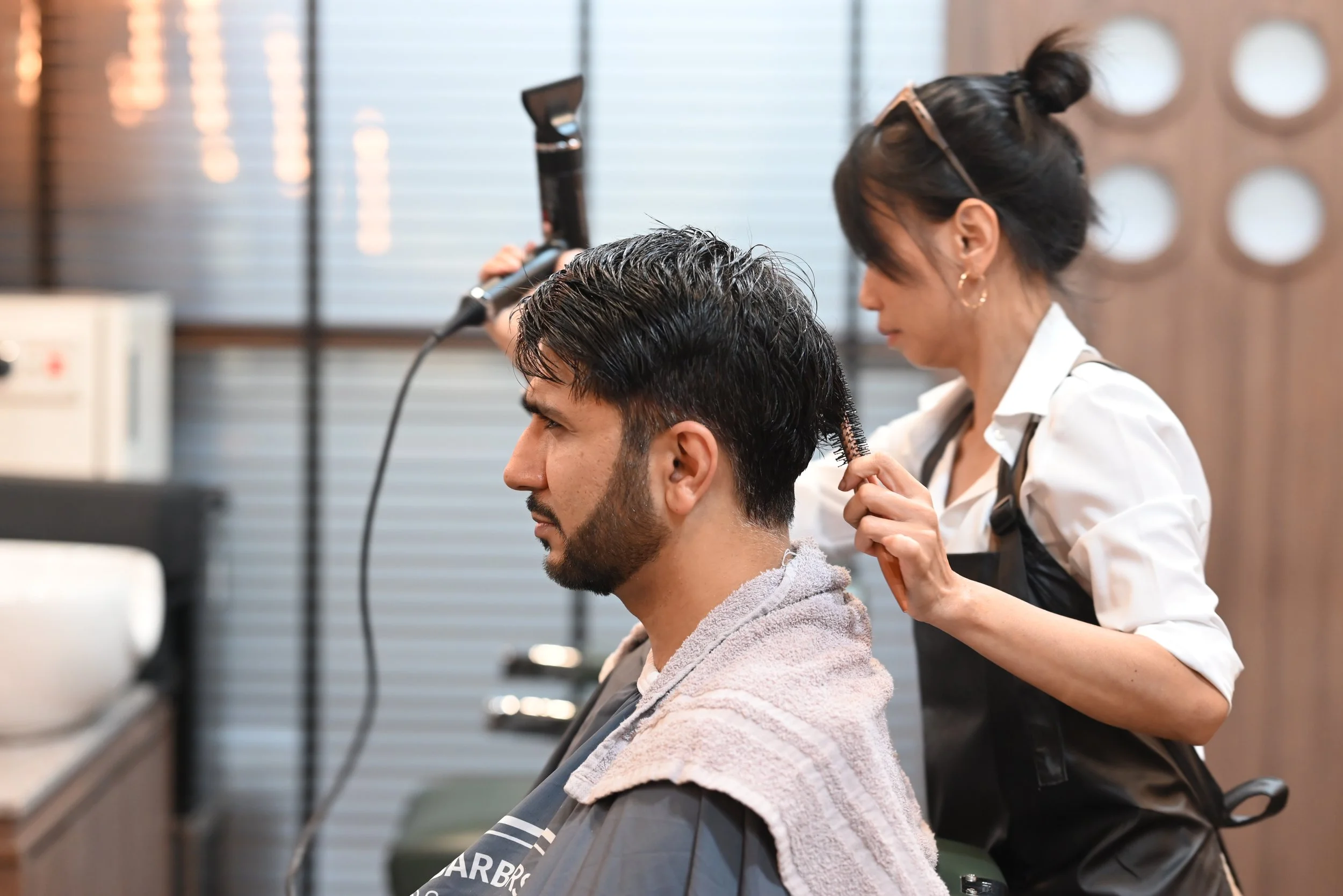 After: Boom — beard lined up, greys vanished, and a sharp new cut to match. That post-dye confidence hits different when you step out looking five years younger and 100% sharper. 🧔🏽‍♂️💇🏽‍♂️🔥