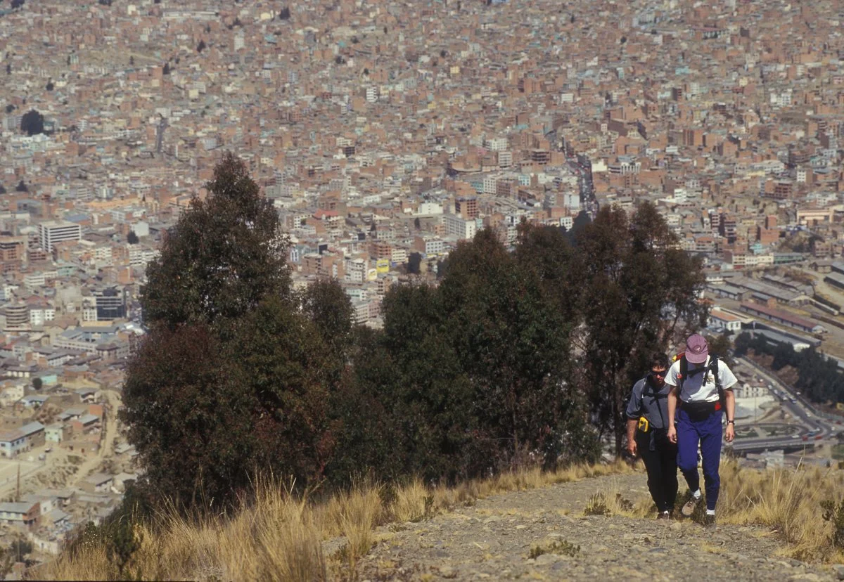 June 1995: Ed and Betty Pope hiking to acclimatize above La Paz. The trips we took to some of the most beautiful mountain ranges in the world, and the experiences we shared there developed into lifelong friendship.