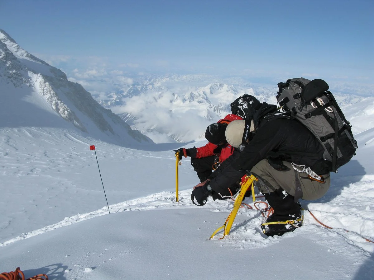 About 12 hours into the day, descending toward Denali Pass. I took our second team of guys to the summit from 14,000’ in a 15hrs 30min roundtrip. Despite it being a big day, I think this is the best way to climb via the West Buttress: hang out at 14k