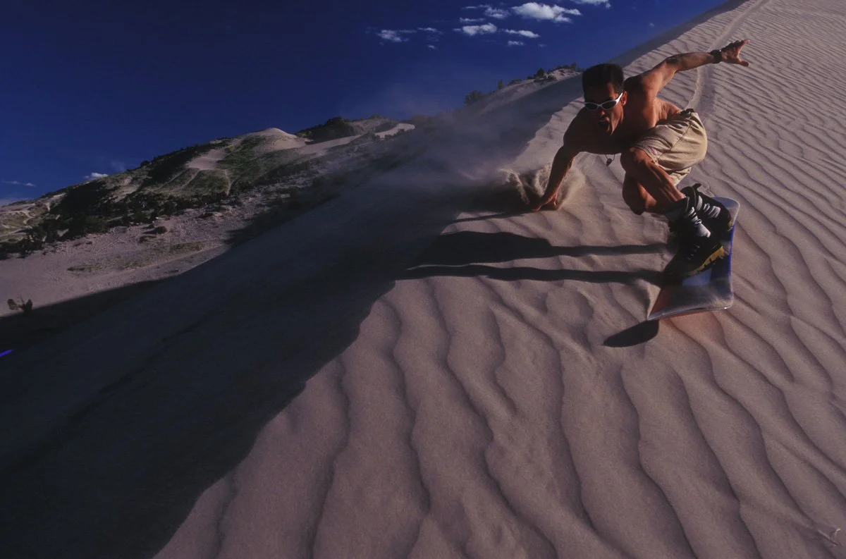 Late-90s: Andrew Bielecki in Little Sahara. I was in love with my 20mm lens at the time so I shot everything close and wide.