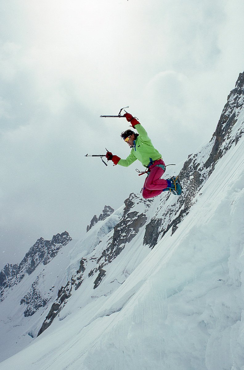 Spring 1989 or ’90: When Ace Kvale, Mike Powers and I woke to sucking gray clouds in the Fourche bivouac hut we decided to bail back to the cable car. We had gone up to shoot pictures and although I thought the trip a waste it netted a Rock & Ice cov