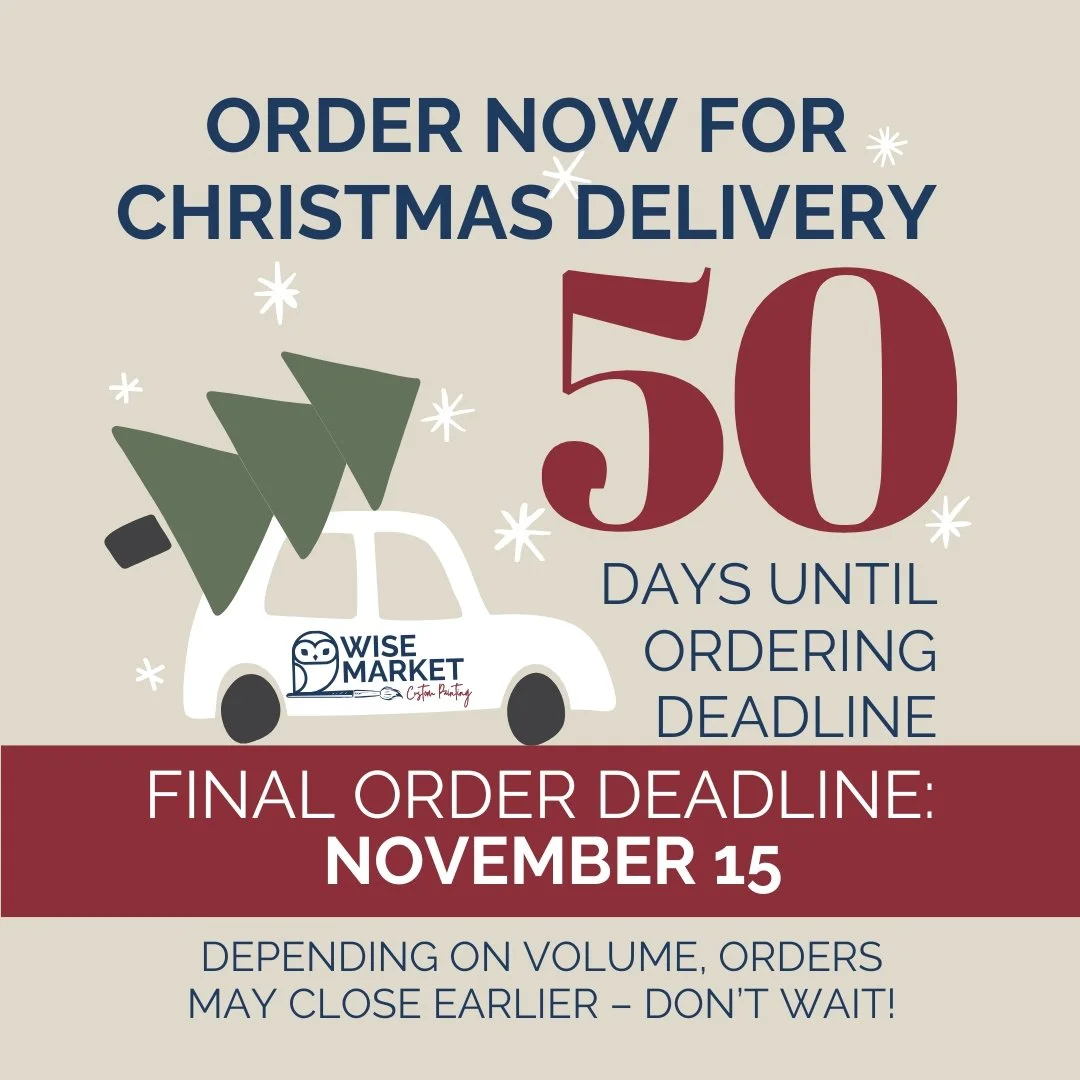 β¨ 50 days left to order without rush fees!
Imagine the smile when they open a gift painted just for them — school colors, team name, favorite sport. Truly unforgettable.
π
Deadline: Nov 15 (may close sooner if full!)
π www.wisemarketllc.co