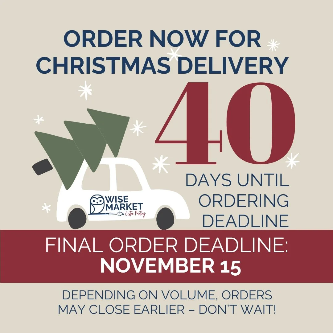 π¨ 40 days until Christmas orders close!
Hand-painted gifts = no two are ever alike. These custom pieces are keepsakes that last long after the season ends.
π¨ Order early — spots are filling fast!
π www.wisemarketllc.com