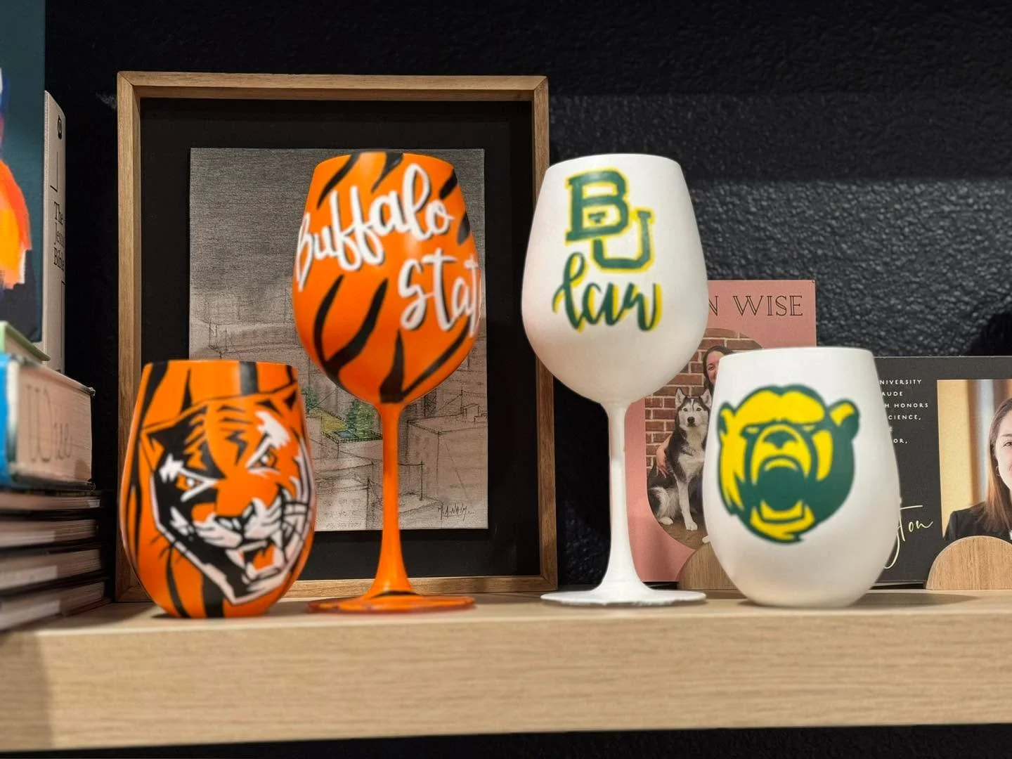 Catching up on sharing some of the pieces I painted for Christmas gifts, because December flew by and my camera roll is judging me.

This one was extra special. A grandma is building a wine glass collection to honor her grandchildren, with each glass