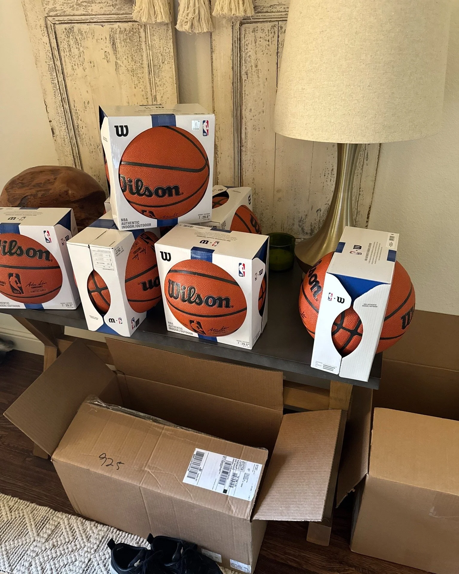 Behind the scenes of a BIG rush order.

11 pairs of basketball shoes.
14 basketballs.
One corporate event.

This kind of project usually comes with a 21-day runway for a single piece, not 25 items all at once. Prep photos only for now, but trust me, 