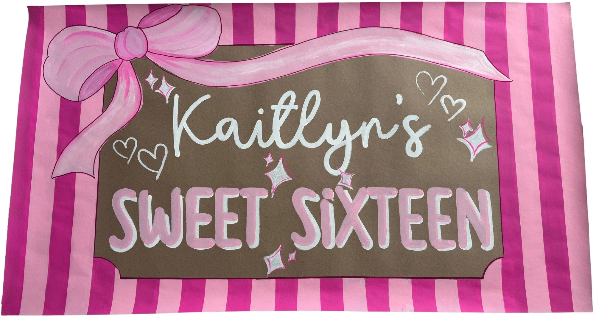 Big bow energy 🎀

This Sweet 16 banner was inspired by all things soft, feminine, and just a little extra&hellip; think a not to LoveShackFancy style with pink stripes, a statement bow, and details that make the moment feel special.

Not exactly tha