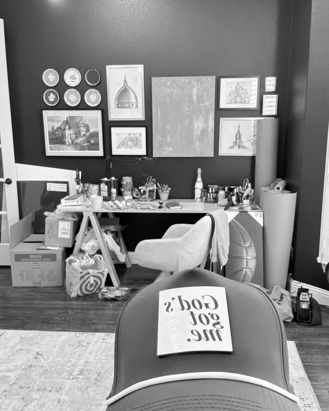 Behind every small business there are a thousand little things holding it together.

Coffee cups that should probably be washed. Open boxes. Paint brushes that have somehow multiplied. Notes scribbled on random paper. Deadlines. Family support. Encou