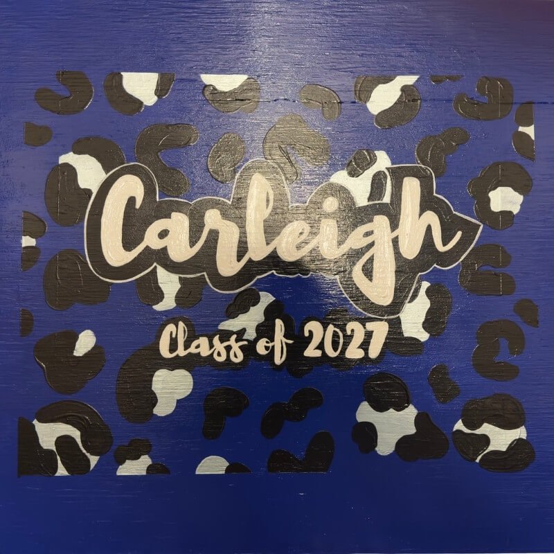 cheer-board-dark blue-cheetah-background-carleigh-in-script-class-of-2027.jpg.jpg