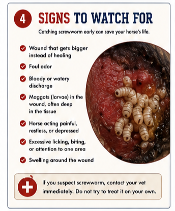 Infographic New World Screwworm Signs to Watch For