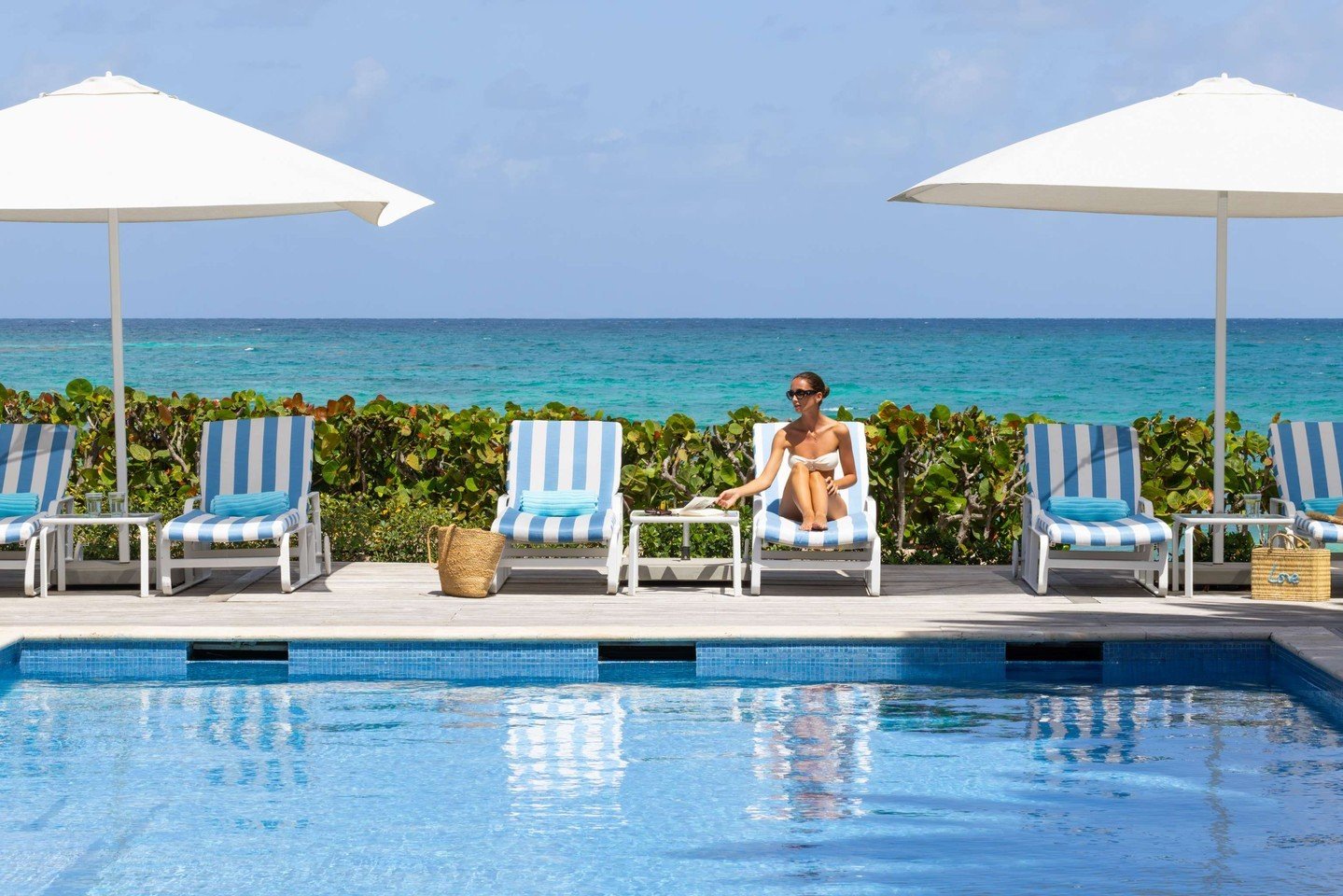 Immerse yourself in full relaxation at Blue Horizon's private pool.
