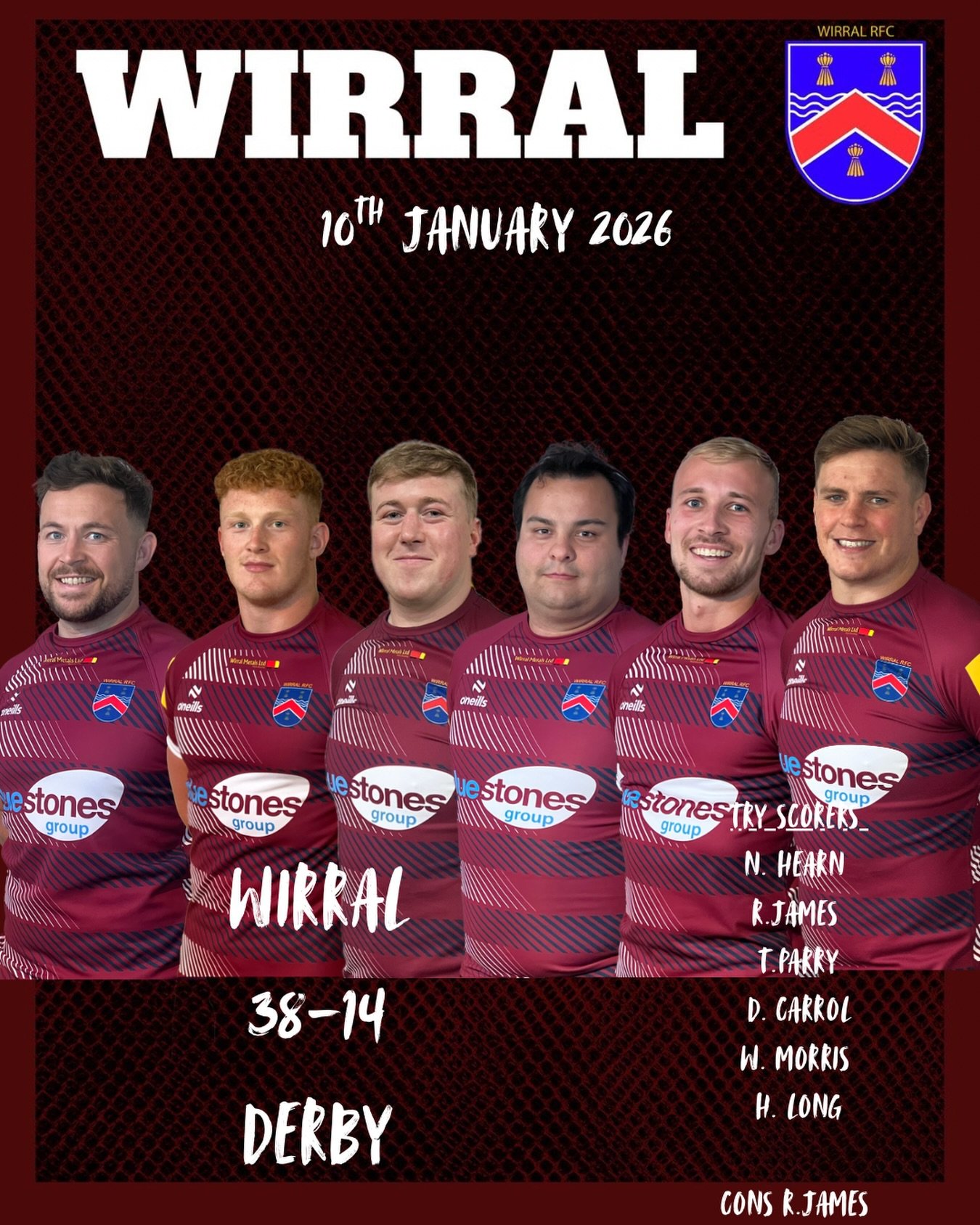 Our try scorers v Derby 
@nick_hearn7 @rhysjames108 @tomparry__ @dancarrol5 @willmorris02 @haydenlong95