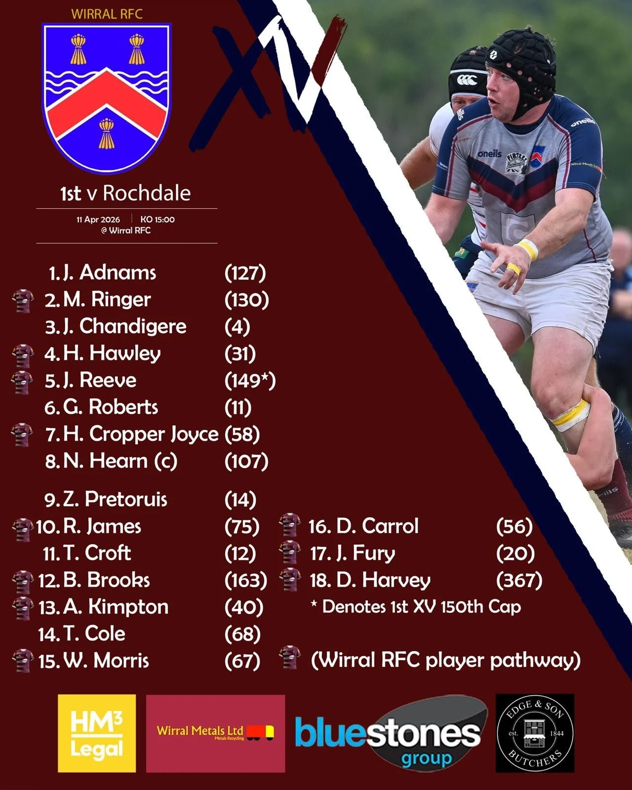 This weekend sees the final league game for our 1st XV and every voice on the sideline will count towards our chance of staying in the league. 

Our 2nd XV travel to Sale as they look to keep a great run going. 

#maroonandwhite #wirralrugby