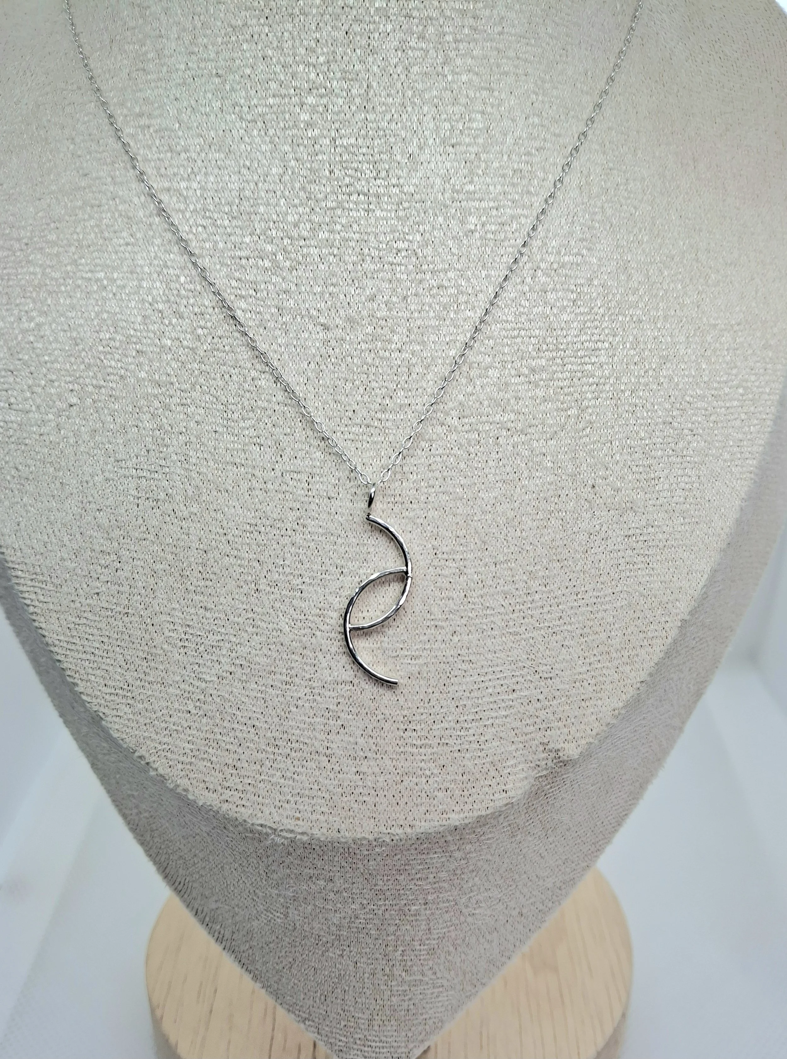 Sterling Silver Cradled  Necklace
