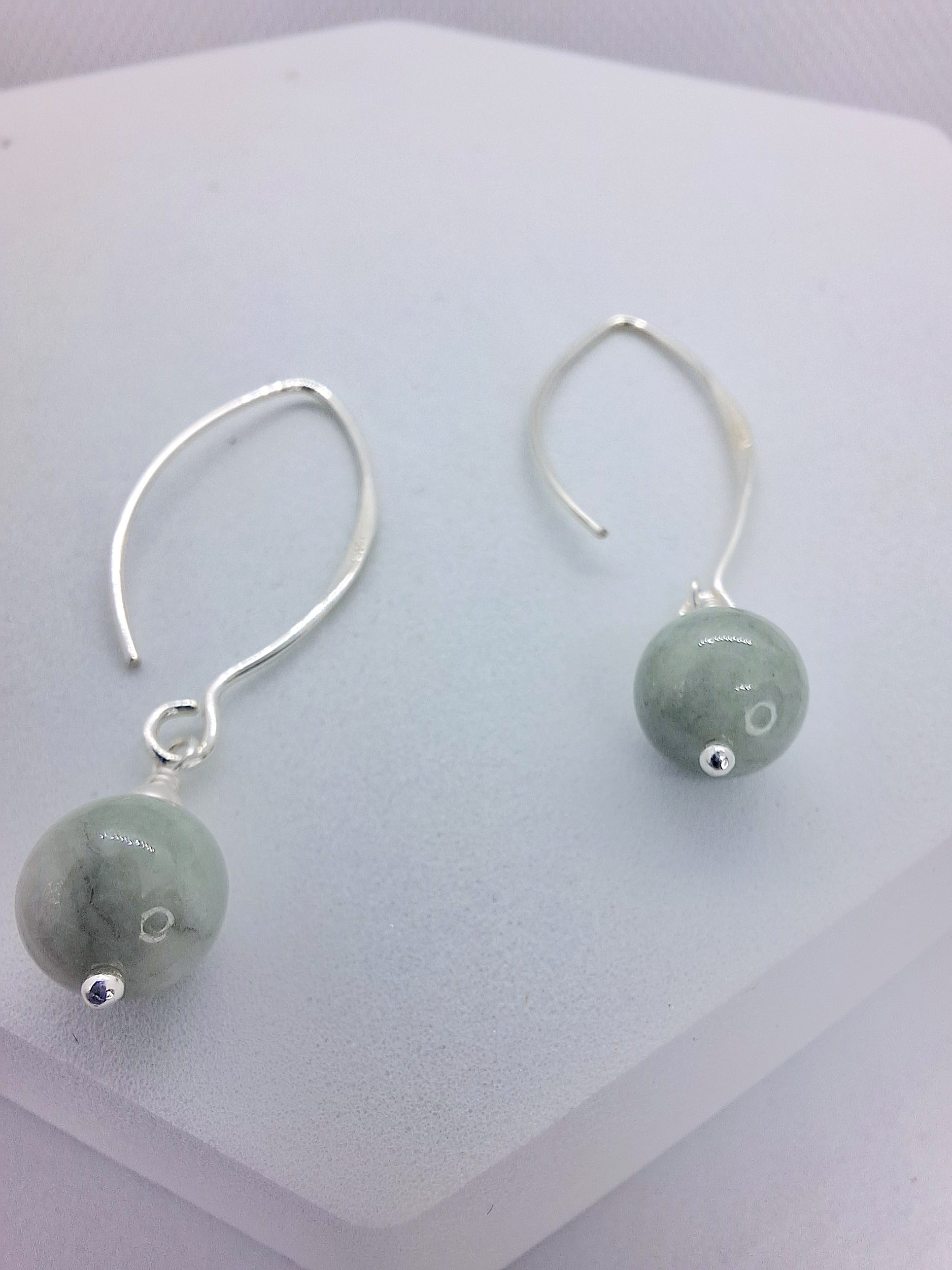 Jade Wishbone Earrings