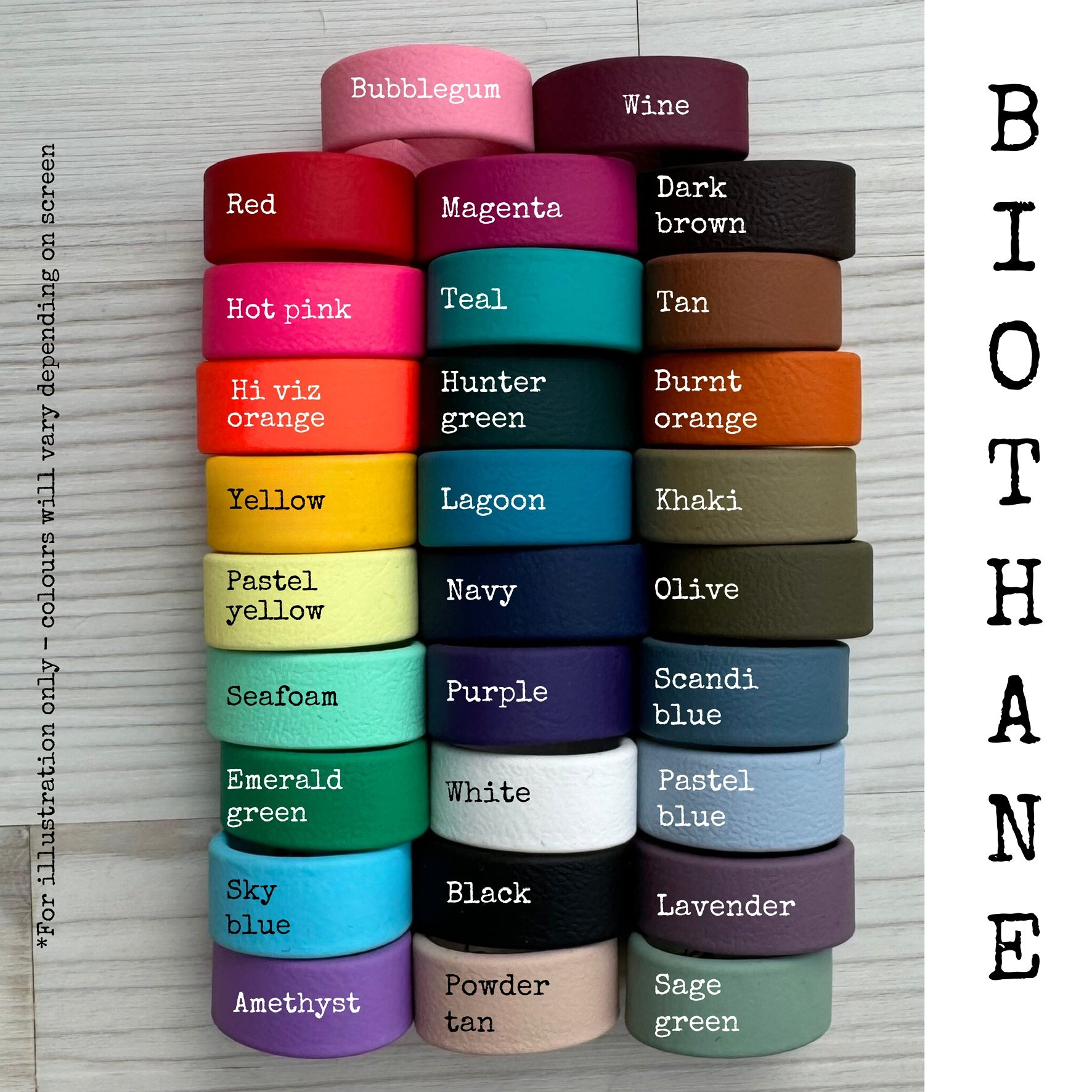Dashwood Dog different colour options for Biothane Collars