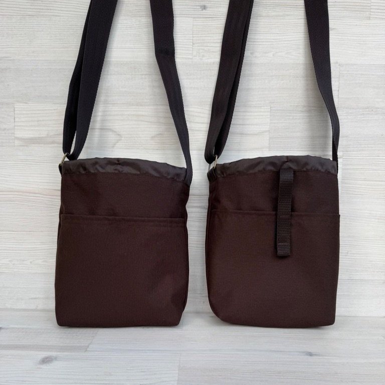 Dashwood Dog Waterproof Crossbody Kit Bags in Chocolate Brown - front and back