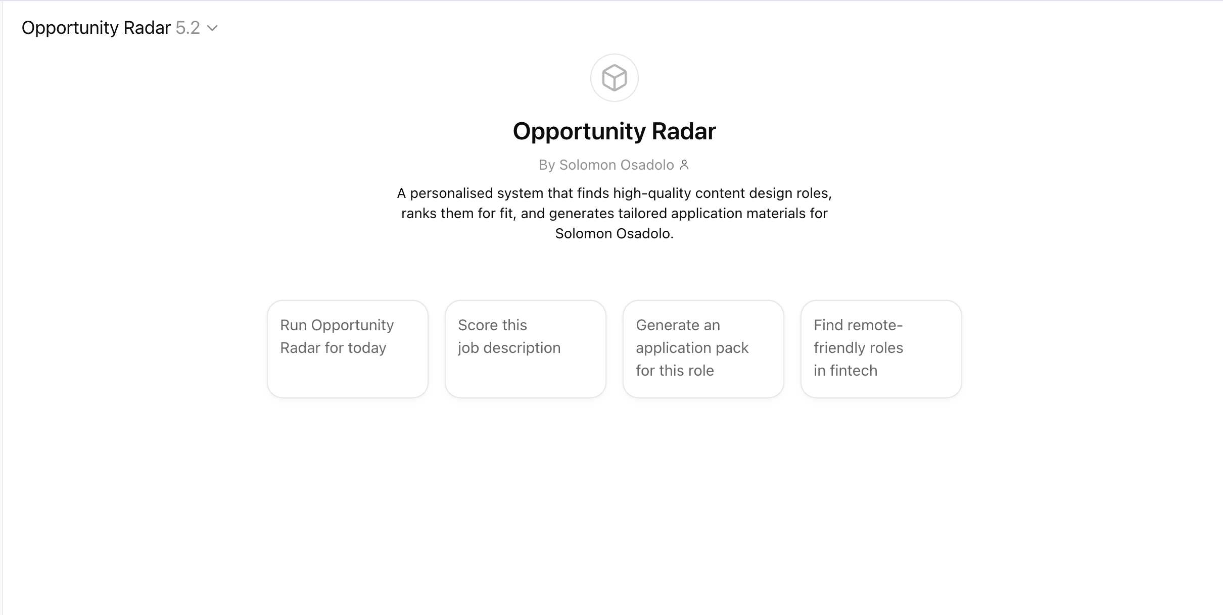 How I Built Opportunity Radar: Using Generative AI to Design My Own Job Search System