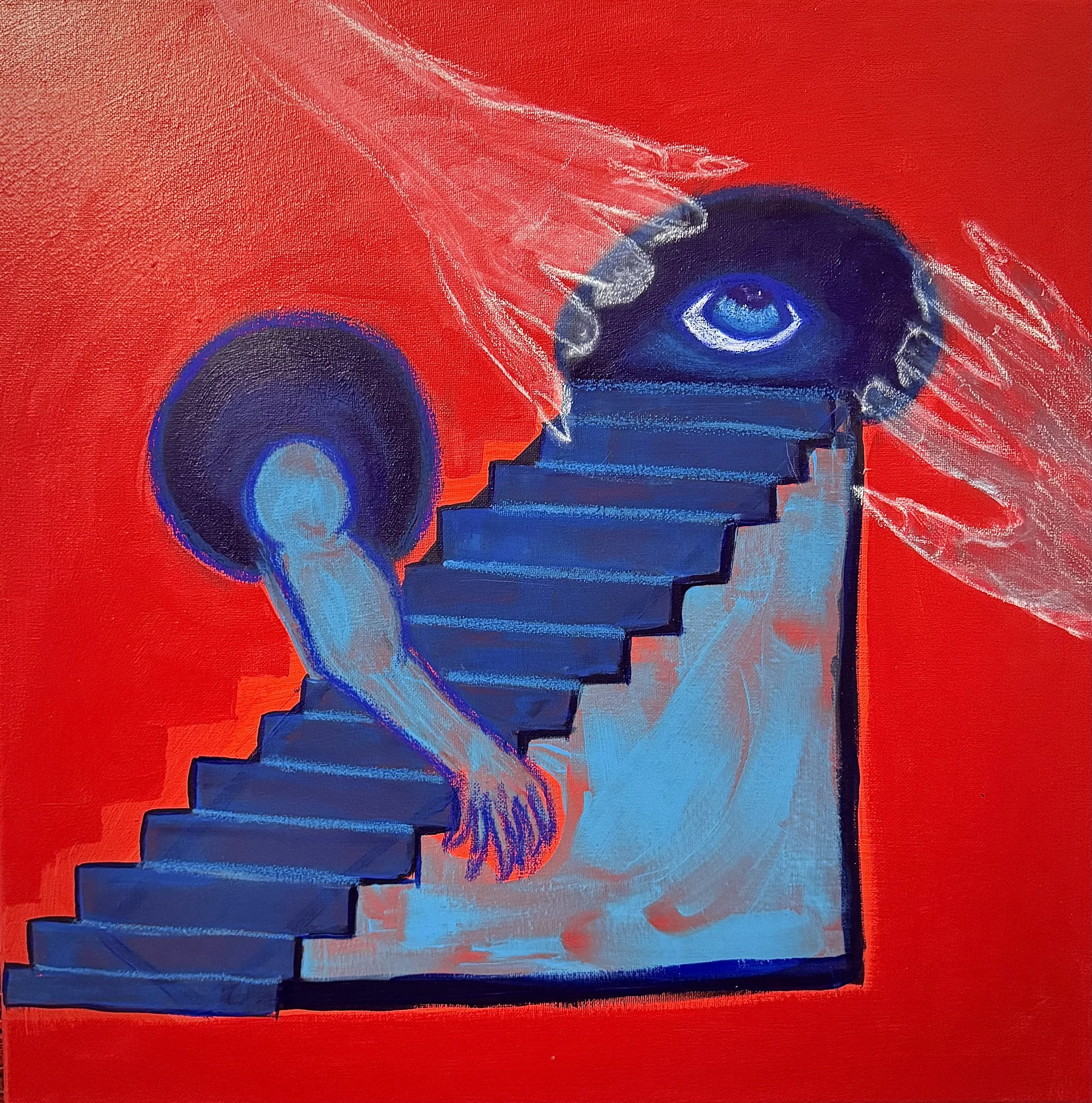 Stairway to Heaven, 2025. Acrylic on Canvas. 13 x 13 inches.