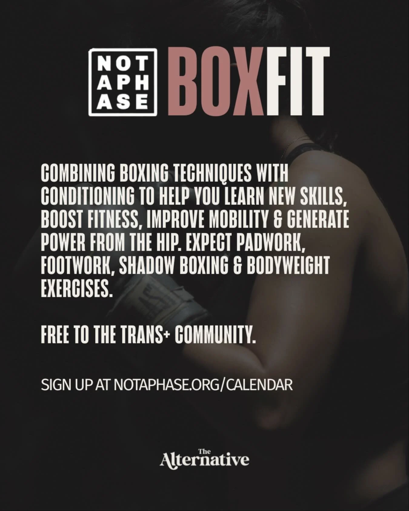 We&rsquo;re buzzed to announce that we are running FREE weekly Boxfit sessions for the trans+ community!

Sessions are part of @transfitnessuk and can be booked directly through the @notaphaseorg website.

Spaces are limited unfortunately but if you&