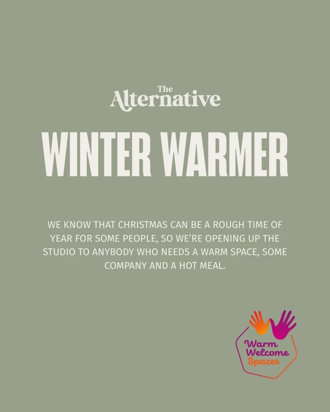 We&rsquo;re now listed on @warmwelcomeuk spaces 🤗

And we&rsquo;re opening our doors to anybody who needs us this Christmas. 

As the radio starts to slide the xmas playlists in, the trees and lights are popping up and even the Jaffa Cakes have got 