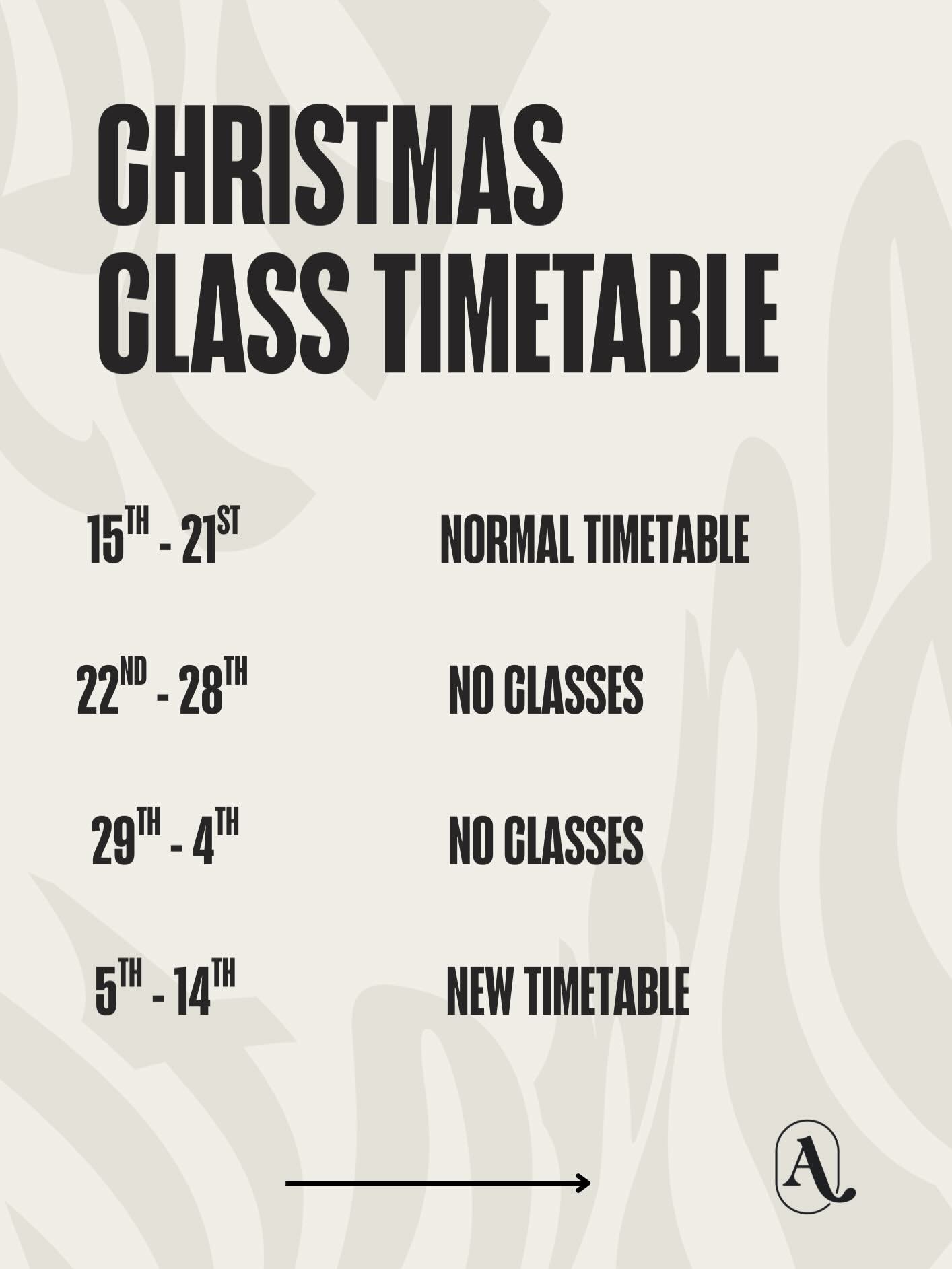 We&rsquo;re making some changes to how we run classes in the new year. 

From January all classes will line up in duration (1 hour) and price (&pound;10)

We&rsquo;re also adding TWO CONCESSION SLOTS for trans women, to all classes.

DM or email us t