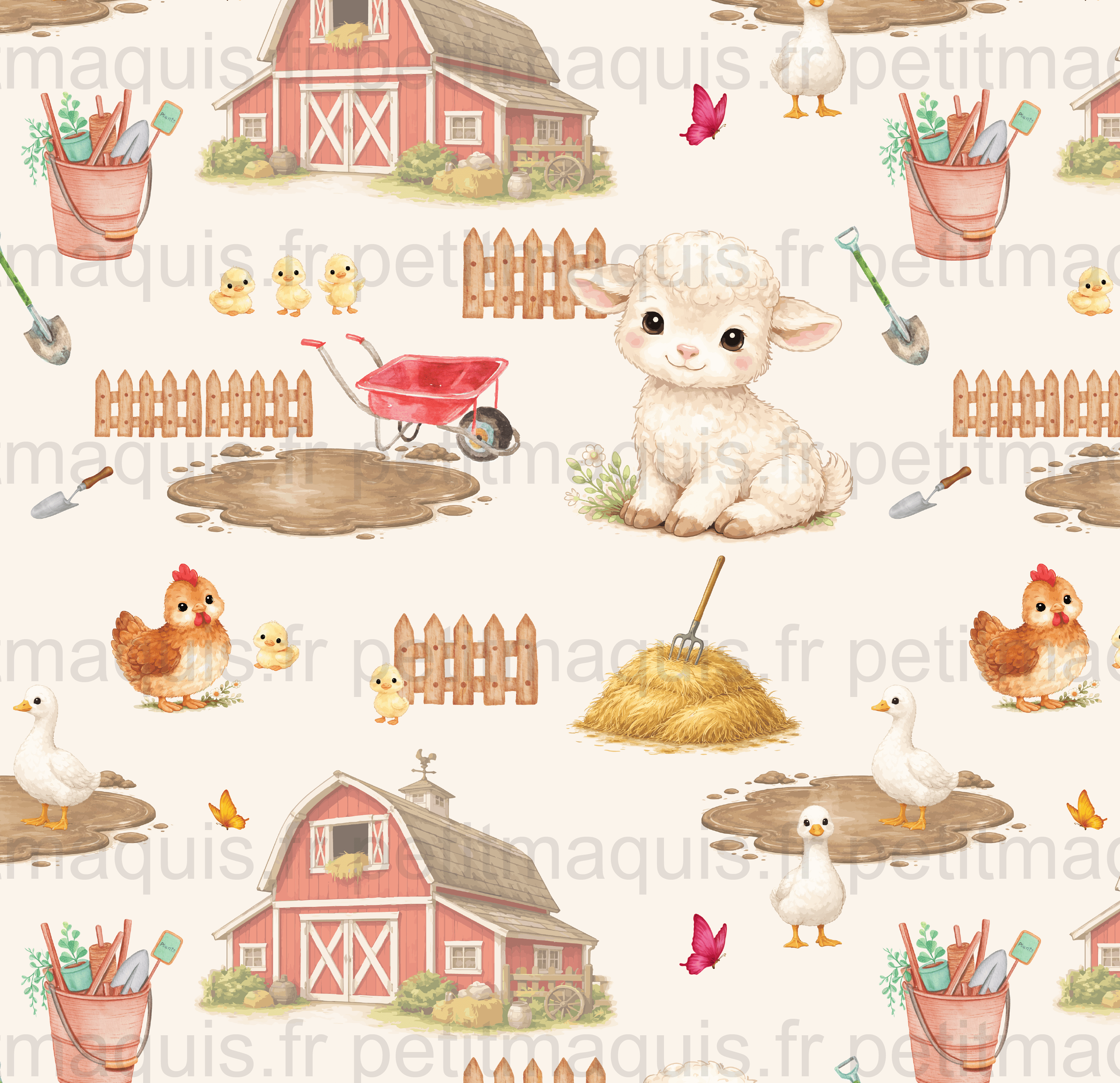 Collection La Ferme, tissu mouton