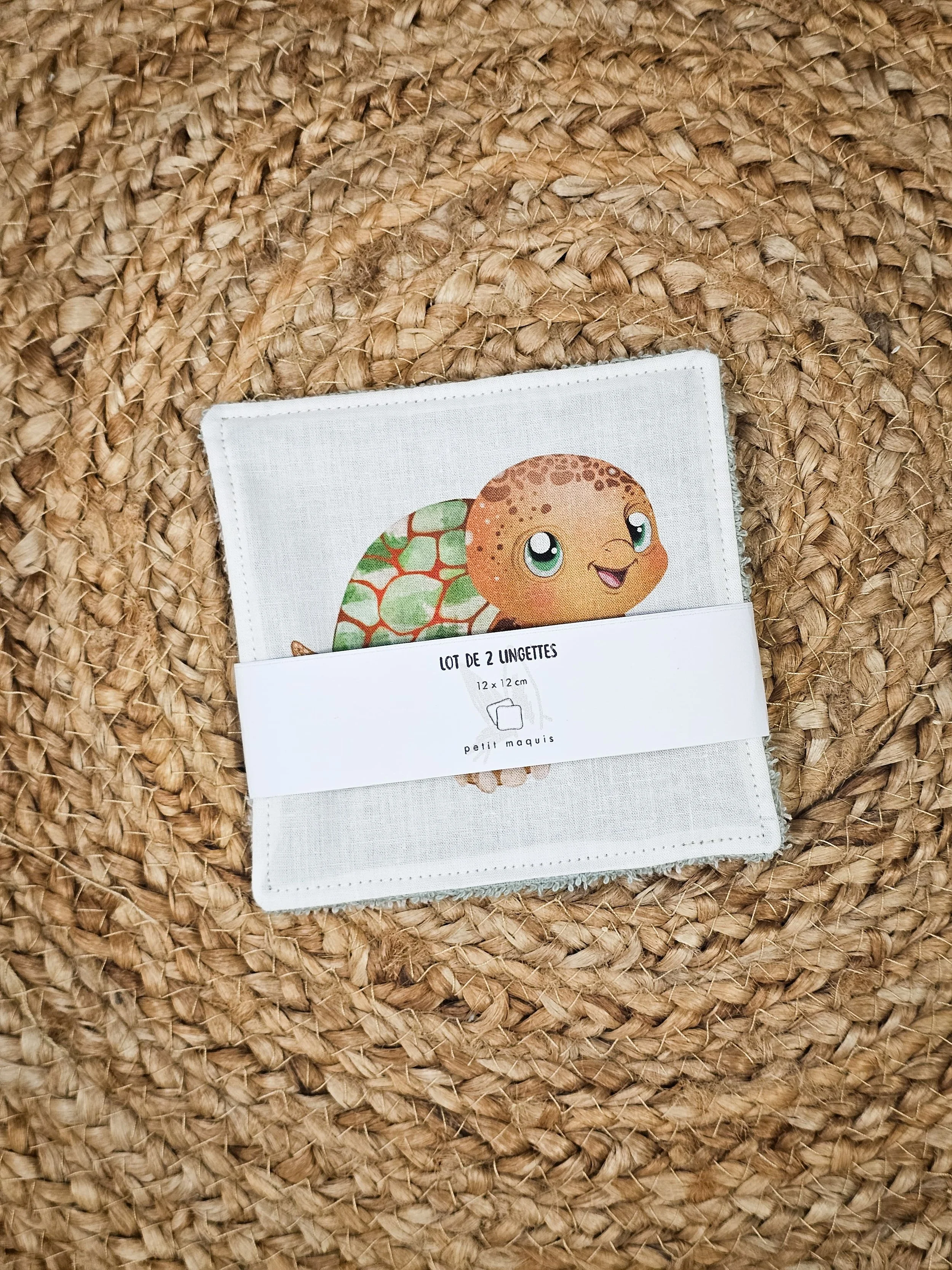 Lot de 2 lingettes tortue