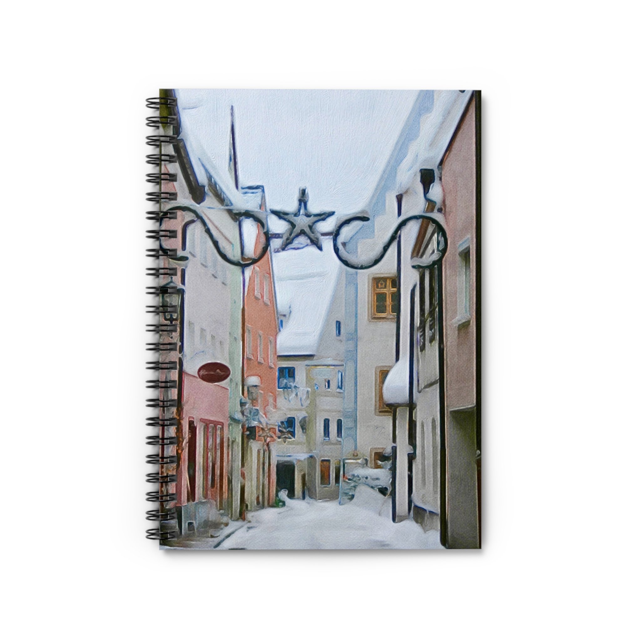 Snowy Bavarian Street Notebook