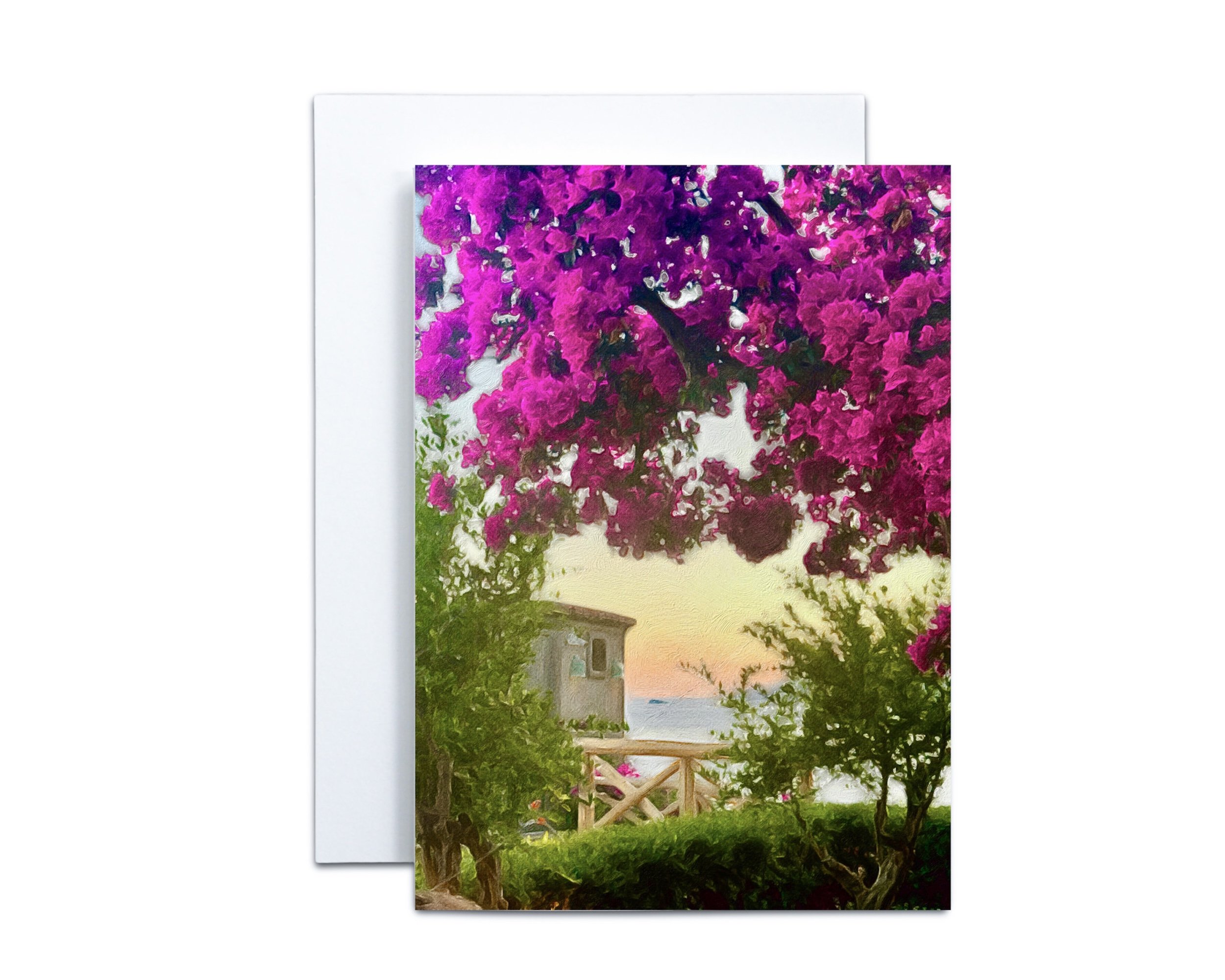Amalfi Coast Bougainvillea Note Cards- 10 Cards & 10 Envelopes