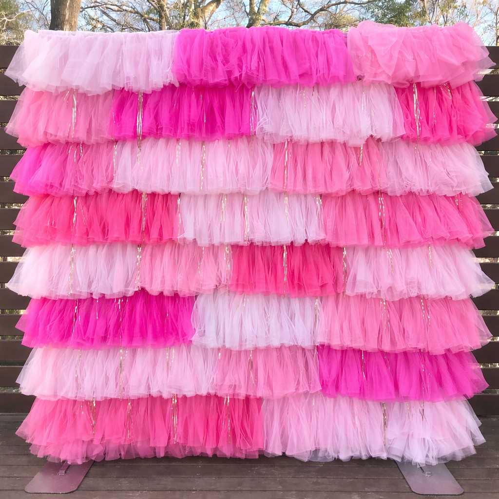 Charleston flower wall backdrops Pink tulle fringe.png