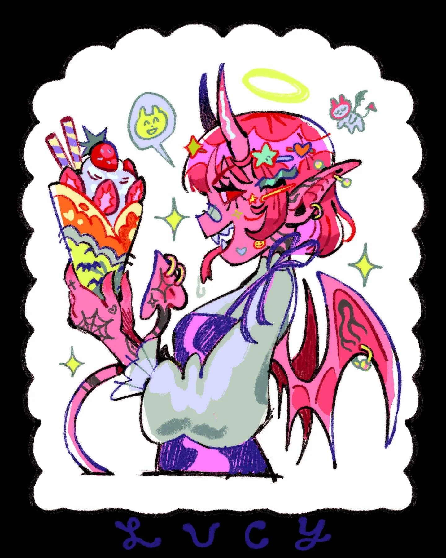 I am not entering my own studio&rsquo;s contest lol but I wanted to participate in the dtiys part!!! #dtiyslucysacrilege ✨.

Speaking of which you all should join in drawing our mascot, Lucy :3