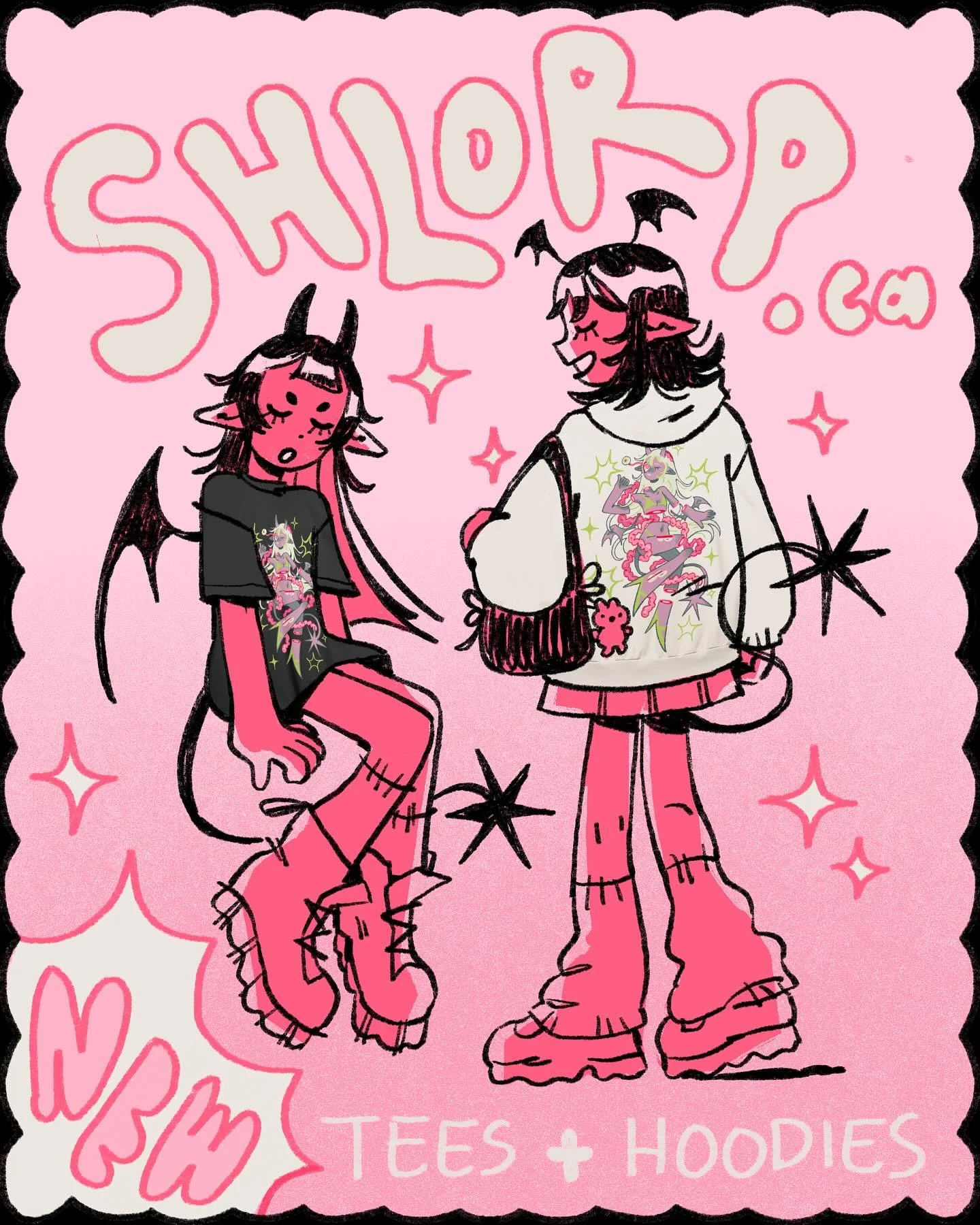Hey hey! New merch just dropped on shlorp.ca! Featuring my &ldquo;GUTS&rdquo; illustration and some cute lil embroidery too :&bull;). Use code &ldquo;SHLORPGUTS&rdquo; for 10% off until Sunday midnight ✨.

Clothing runs big so keep note of the size c