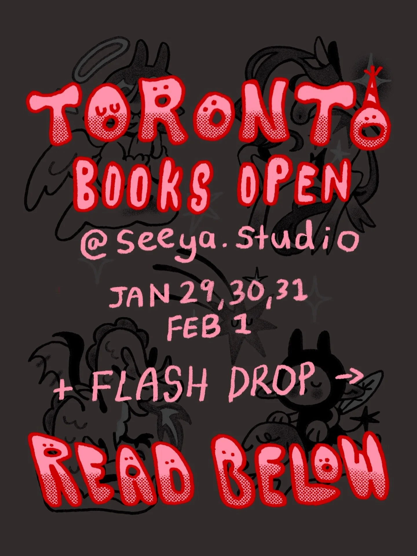 Hey everyone! Super happy to be guesting back at @seeya.studio !!! SORRY FOR REPOST I HAD THE WRONG DATES

🖤PLEASE READ THE FOLLOWING CAREFULLY!🖤

Besides the repeatable sheets, flash is NON-REPEATABLE (one in b/g and one in colour). For the first 